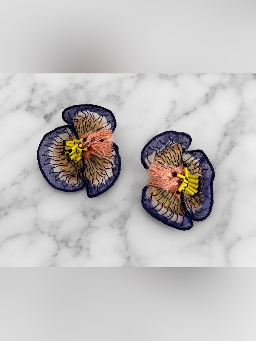MIGNONNE GAVIGAN Purple Pansy Stud Earrings